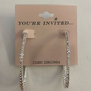 Silver Cubic Zirconia Hoop Earrings